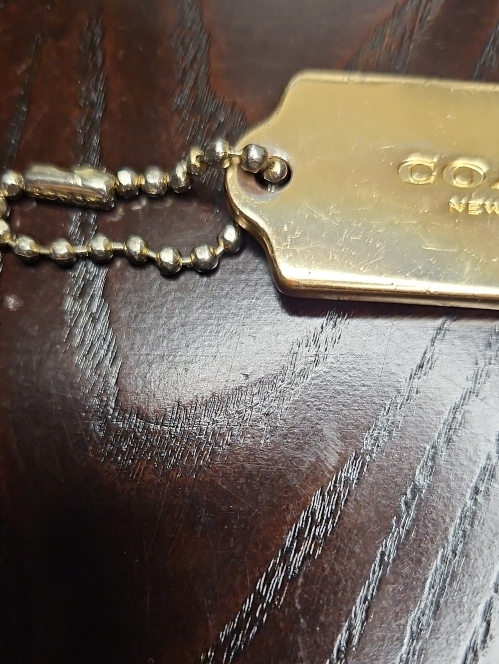 COACH Gold Metal Bag/Purse Tag with Chain - Picture 7 of 7